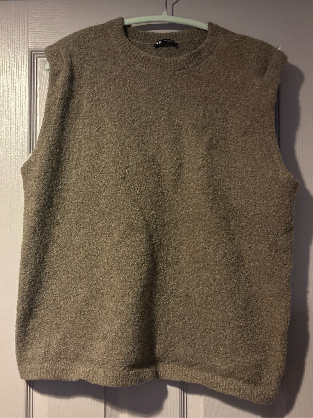 Cozy Sleeveless Bouclé Knit Sweater Vest - Brown Taupe